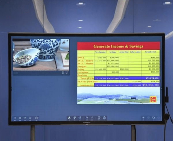 MAXHUBV5科技版智能会议平板采用了4K超清防眩光屏幕